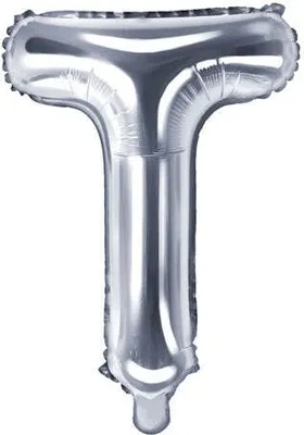 Produktbild von Folienballon Buchstabe "T", 35cm, silber, 1 Stk.