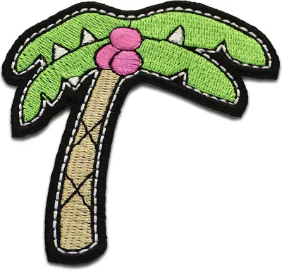 Produktbild von Palme Pflanze Mit Frucht - Aufnäher, Bügelbild, Aufbügler, Applikationen, Patches, Flicken, Zum Aufbügeln, Größe: 6,9 x 6,3 cm