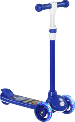 Produktbild von AIYAPLAY Roller für Kinder von 2–6 Jahren, Kinderroller mit 3 Rädern, LED-Leuchten, höhenverstellbar, Belastung 25 kg, 52 x 29 x 63–76 cm, Blau