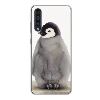 Produktbild von MuchoWow® Handyhülle Schutzhülle Hülle für Samsung Galaxy A50 Kinder - Pinguin - Grau - Tiere - Mädchen - Jungen Silikon Softcase Handy Hülle - Mobiltelefonhülle