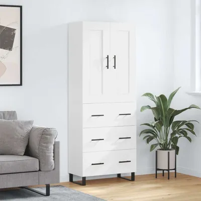 Produktbild von Highboard Weiß 69,5x34x180 cm Holzwerkstoff