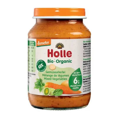 Produktbild von GLUTENFREIES GEMÜSEPÜREE OHNE ZUCKERZUSATZ AB DEM 6. LEBENSMONAT, DEMETER-BIO, 190 g (GLAS) – HOLLE