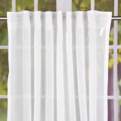 Produktbild von Schal Fertiggardine mit Schlaufenband und Schnurstreifen weiß 145x245cm