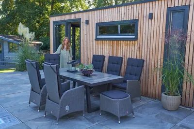Produktbild von Gartensessel Outdoor London BHT 57x112x62 cm grau Lounge-Sessel