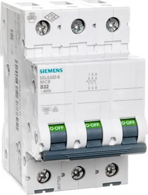 Produktbild von Siemens Automat B 32A 5SL63326 400V 6kA 3p