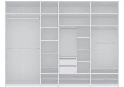 Produktbild von Marmex TRES B/N SET Weiß offener großer Garderobenschrank mit Aufsätzen 320x246x51 cm