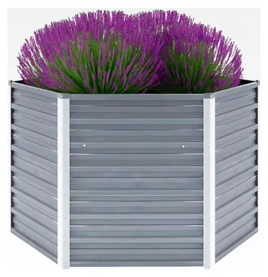 Produktbild von Metall-Hochbeet Quadrat 129x129x77cm, verzinkter Stahl, für Balkon und Garten