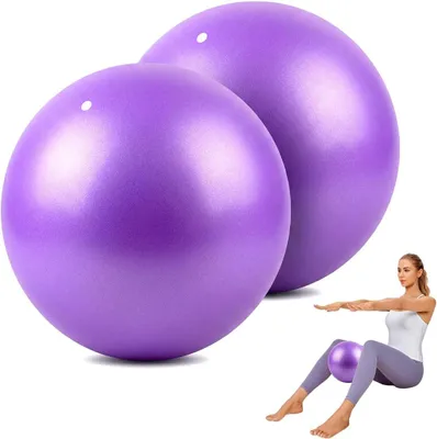 Produktbild von 2 Stück Pilatesbälle mit einem Durchmesser von 20–25 cm, rutschfeste Gymnastikbälle für Fitness und Yoga