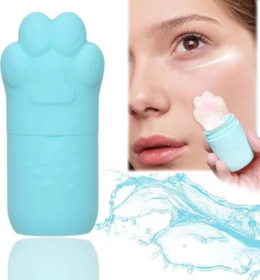 Produktbild von Famanu Silikon Eisroller – Fußförmige Gesichtsform – Blau
