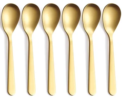 Espressolöffel mattgold, 6er Set, 11,95 cm, RVS