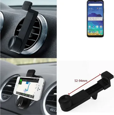 Produktbild von K-S-Trade Lüftungshalterung kompatibel mit ZTE Blade 11 Prime KFZ-Halterung Autohalterung Handy-halterung Lüftungsgitter Lüftungsschlitze Schwarz