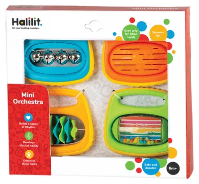 Produktbild von Halilit Mini Orchestra Baby Gift Set. Includes 4 Colourful Musical Instruments M
