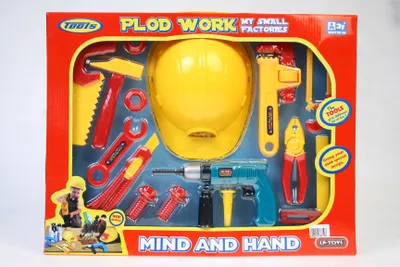Produktbild von Tolles XXL Werkzeug Set mit Schutzhelm für Kinder ab 3 Jahren
