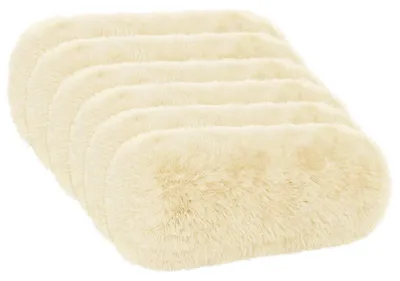 Image de vidaXL, housses de coussin, 6 pièces, modèle HEERLEN, couleur crème, diamètre 15 x 40 cm, en polaire