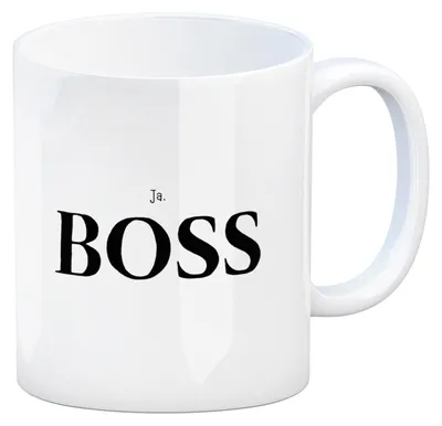 Produktbild von Kaffeebecher 'Ja, Boss' Büro Motiv ca. 300 ml, 9 cm, spülmaschinenfest