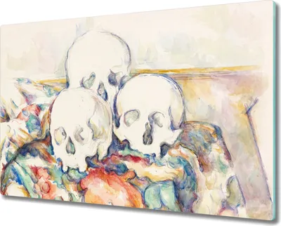 Produktbild von Coloray Hackbrett Kochplattenabdeckung Herdabdeckplatte 80x52 cm Schneidebrett Küchenbrett - Stillleben von drei Schädel