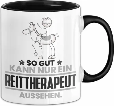 Produktbild von Reittherapeut Geschenk Tasse So Gut Kann Nur Ein Reittherapeut Aussehen Geschenkidee Kaffee-Becher (Schwarz)