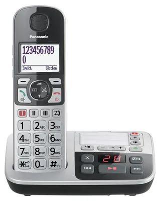 Obrázok produktu pre Panasonic KX-TGE520GS, DECT telefón, Bezdrôtový handset, Hlasitý odposluch, 150 položky, ID volajúceho, Čierna, Strieborná