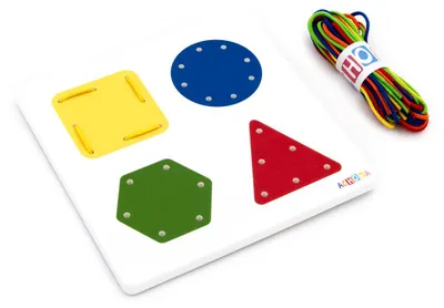 Produktbild von Formen fädeln Schaumstoffbrett buntes Spielzeug 11-teilig pädagogisch