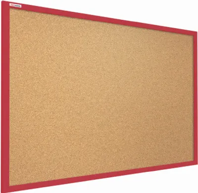 Obrázek produktu pro Korková nástěnka v barevném dřevěném rámu 120x90 cm -  Červená