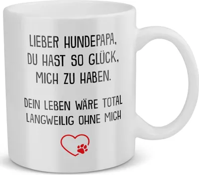 Produktbild von 22Feels Bester Hundepapa Tasse Hund Herrchen Geschenk Männer Hundeliebe Welpe Kaffeetasse Haferl Geschenkidee Geburtstag Vatertag Weihnachten