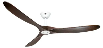 Immagine prodotto di Ventilatore da soffitto a risparmio energetico con telecomando Eco Genuino 180 cm Bianco opaco / Noce