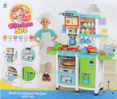 Obrázok produktu pre Kuchyňka modrá 100 cm na baterie a na vodu