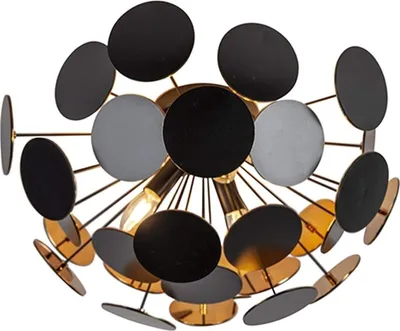 Hängeleuchte 3-flammig, schwarz matt/gold, 54 cm, E14