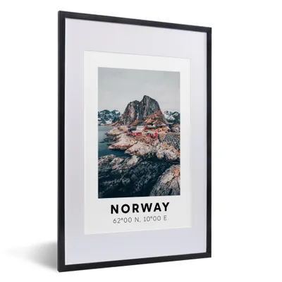 Produktbild von MuchoWow® Gerahmtes Poster Norwegen - Bergen - Skandinavien 40x60 cm - Poster mit Schwarzem Bilderrahmen Wandposter Rahmen Foto Bilder - Poster in Rahmen