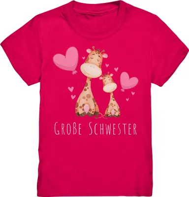 Produktbild von Große Schwester T-Shirt Giraffe Große Schwester Geschenk – Sorbet / 110/116 (5-6)