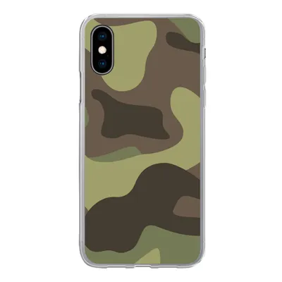Produktbild von MuchoWow® Handyhülle Schutzhülle Hülle für iPhone X Illustration eines Tarnmusters Silikon Softcase Handy Hülle - Handyhülle