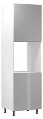 Produktbild von Umbauschrank 60 cm – Velmora D60P P/L Grau/Hochglanz – Grau / Hochglanz / Rechts
