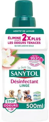 Image de Désinfectant Linge Sanytol 500ml élimine 99.9% Des Bactéries Et Virus - Diapar Distribution Alimentaire Parisienne