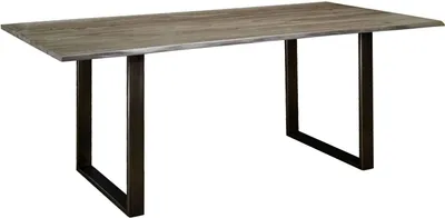 Image de MASSIVMOEBEL24 | Table à manger 200x100 Palissandre laqué Smoked oak FREEFORM #0105