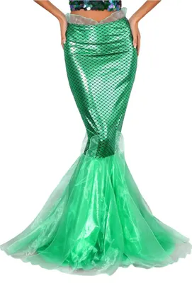 Zdjęcie produktu dla Damska spódnica maxi syrenka XXL - Kostium karnawałowy i na Halloween | Efektowna spódnica w rybią łuskę do cosplayu i zabawy na imprezie