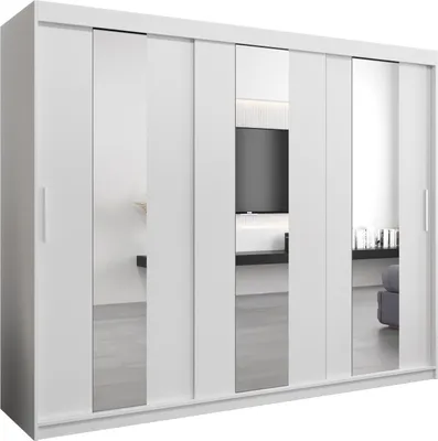 Produktbild von Kleiderschrank, Schiebetürenschrank Schlafzimmer, Schrank mit Spiegel POLE 250 cm