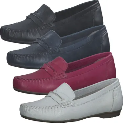 Produktbild von MARCO TOZZI Damen Slipper Leder Ballerinas Loafer 2-24225-20, Größe:38 EU, Farbe:Weiß