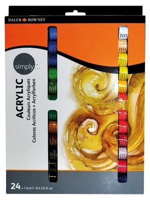 Immagine prodotto di Daler-Rowney Simply Acrylic Colour Set, 24 x 12 ml