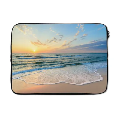 Produktbild von MuchoWow® Laptop Hülle 14 ZollStrand - Meer - Sonnenuntergang - Golf Laptoptasche - Laptoptasche - Stoßsicher - Schutzhaube