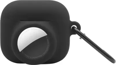 Produktbild von CHPN – Airpods-Hülle – Hülle für AirPods Pro – Silikon-Schutzhülle – Airpods-Hülle – Passend für Apple AirPods Pro – Mit Platz für AirTag – Schwarz
