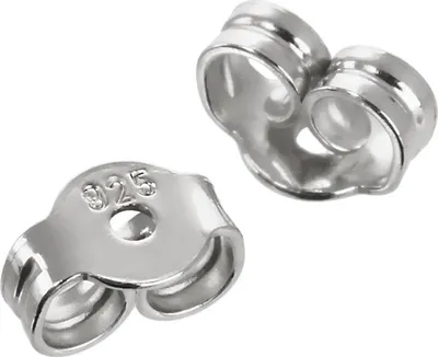 Produktbild von 1 Paar 925er Sterlingsilber rhodiniert 3,0mm Gegenstecker Butterfly Verschluss
