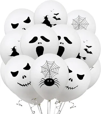 Immagine prodotto di Palloncini in lattice, bianchi con faccina, confezione da 20