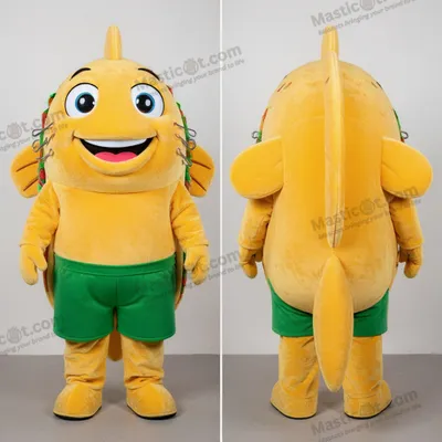 Produktbild von Goldener MASTICOT Samt-Fisch-Taco-Maskottchen