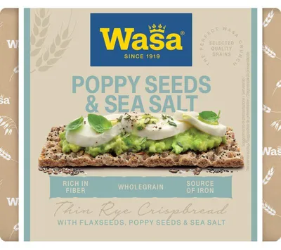 Immagine prodotto di Wasa Crunchy Twist pane croccante con semi di papavero emarino, 245 g – croccante e nutriente