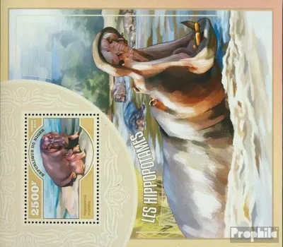 Produktbild von Briefmarken Niger 2014 Mi Block 357 (kompl. Ausg.) postfrisch Nilpferde