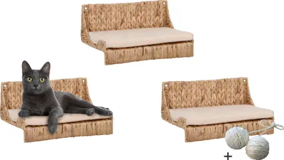 Produktbild von Rohrschneider Katzenkletterwand Fenja | Stilvolle Katzenmöbel | Wandmontage für aktive Stubentiger | Katzenspielzeug und perfekter Kratzbaumersatz | Katzenstufen Wand | robustes Katzenzubehör Wohnung, Größe:3er Set