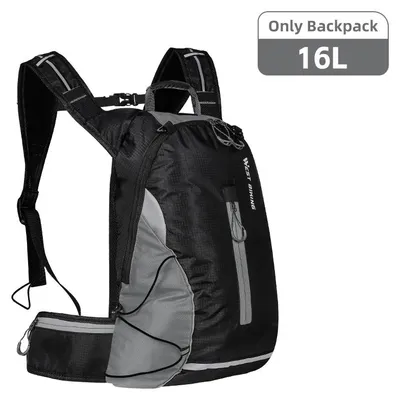 Image de Sac à dos de vélo 16L - Sac à dos de sport - Ultra léger - Respirant - Résistant à l'eau - Sac à dos seul, sans poche à eau - Gris