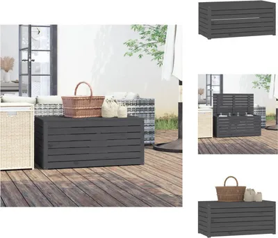 Obrázek produktu pro vidaXL Zahradní box šedý 101x50,5x46,5 cm z masivního borovicového dřeva - Zahradní boxy