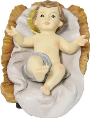 Produktbild von 2x FADEDA Jesuskind mit Barren  / Höhe:11 cm / handbemalt / detailgetreue Krippen Figuren - Weihnachten Tisch Dekoration Krippe Zubehör