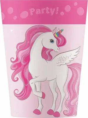 Immagine prodotto di Bicchiere da festa Unicorno 250 ml, riutilizzabile, Procos PROCOS
